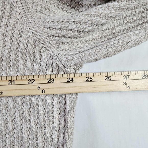 Vintage Eddie Bauer Mens XL Chunky Ribbed Knit Henley Sweater Oatmeal Brown - Picture 6 of 11